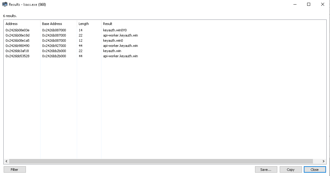 keyauth.win string created in the DNS cache and LSASS process by Star.xyz